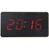 011-10 Cute Red Numeral LED Light Black Smooth Wooden Rectangle Clock (Black)