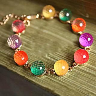 Hot Sale Bohemian Style Candy Color Crystal Women's Bracelet 