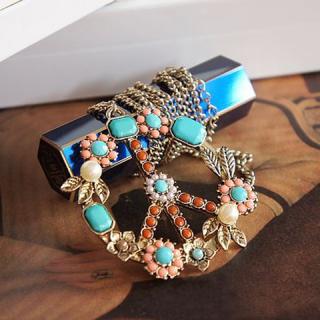 Exquisite Vintage Style Colorful Bead Embellished Pendant Long Women's Necklace 