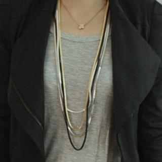 Modern Style Multicolor Detachable Metal Women's Chain Necklace 