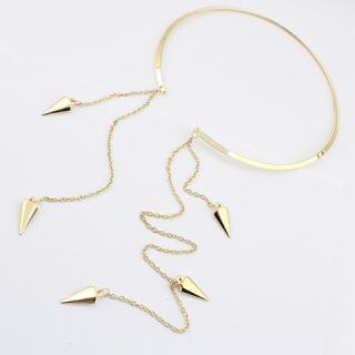 Punk Style Rivet Pendant Women's Tassels Necklace