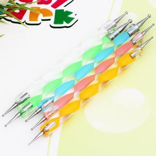 5PCS Nail Art Tool Dotting Painting Transparent Plastic Marbleizing Pen for Beauty