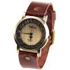 Vilia Quartz Watch with Numbers Indicate with Leather Watch Band for Women - Brown