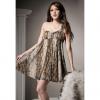 Sexy Strap Off-One-Shoulder Snake Skin Print Straight Style Imitated Silk Women's Dress