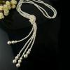 Exquisite Style Knot Pearl Embellished Women's Sweater Chain Necklace