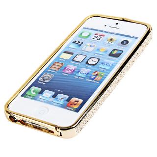 Brilliant Diamond Aluminium Hard Bumper Case for iPhone 5 - Golden