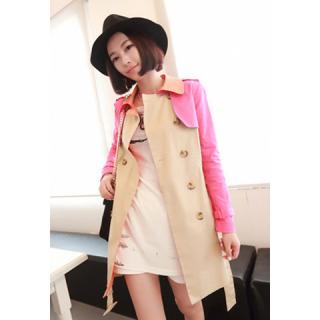Charming Splicing Blocking Color Chic Clipping Women's Coat