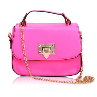 Casual PU Leather and Solid Color and Metal Chain Design Women's Shoulder Bag 
