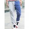 Casual Blocking Color Elastic Waist Polka Dot Men's Harem Pants