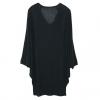 Casual V-Neck Solid Color Chic Clipping Batwing Women's T-Shirt