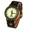 WoMaGe Quartz Watch with Roman Numbers Indicate Leather Watch Band for Women (Black)