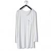 Slimming Solid Color Chic Pocket Springy Over Hip Women's Long T-Shirt