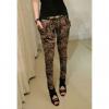 Slimming Metal Button Embellished Leopard Women's Harem Pants