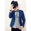 Elegant Lapel One Covered Button Polyester Men's Blazer 