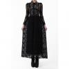 Stylish Style Scoop Neck Lace Jacquard Long Sleeves Women's Spring Dress