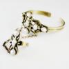 Punk Style Faux Pearl Embellished Women's Bracelet With Ring