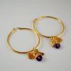 Pair of Stylish Key and Lock Pendant Women's Hoop Earrings