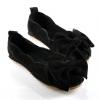 Cute Casual Suede Bowknot Solid Color and Round Head Design Women's Spring Flat Shoes 