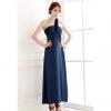 Elegant One Shoulder Solid Color High Waist Ruffle Women's Party Dress
