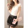 Sweet Polka Dot Print Lace Hem Women's Tulle Voile Skirt(With Belt)
