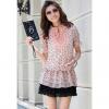 Sweet V-Neck Polka Dot Stereo Agaric Selvedge Embellished Chiffon Women's Dress
