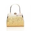 Party Hard Gold Shell and Rhinestone Design Women's Evening Bag 