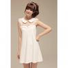 Charming Voile Splice Sleeveless Solid Color Women's Summer Dress 