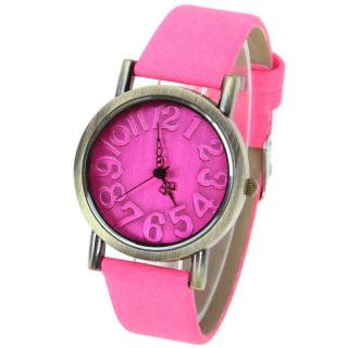 WoMaGe Quartz Watch with Dots Indicate Leather Watchband for Women (Plum)