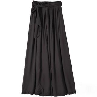 Ladylike Style High Elasticity Solid Color Bow Tie Cotton Blend Women's Skirt 