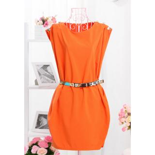 Elegant With Belt Solid Color Chic Fastener Women's Party Dress