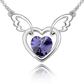Sweet Heart-Shaped Rhinestone Decorated Pendant Women's Necklace