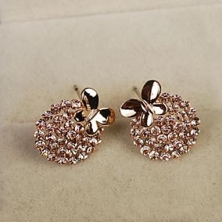 Pair of Fashion Rhinestone Embellished Butterfly Women's Earrings