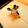 Sweet Style Exquisite Heart Flower Shape Rhinestone Embellished Women's Ring