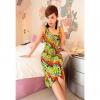 Glamour Round Neck Colorful Leopard Print Slim Fit Women's Maxi Sundress 