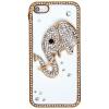 Unique Elephant Head Pattern Plastic Hard Back Case Cover with Diamonds for iPhone 5