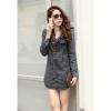 Vintage Style Long Sleeve Gray Women's Denim Shirt