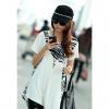 Fashion Style Zebra Stripe Print Splice Irregular Women's Summer Blouse 