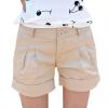 Fashion Style Solid Color Ruffle Design Women's Shorts With Belt 
