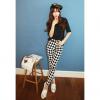 Slimming High-Waisted Rhombus Checked Women's Pencil Pants