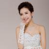 Pair of Graceful Exposed Finger Beading Ruffles Bride's Wedding Gloves