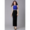 Graceful Scoop Neck Rhinestone Embellished Color Block Prom Dress For Women