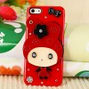 Wonderful Diamonds Plastic Clear Case Back Cover Skin with Mirror for iPhone 5 - Red