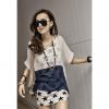 Street Style Color Block Chiffon T-Shirt + Five-Pointed Stars Print Sundress Women's Summer Twinset 