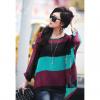 Fashion Style Colorful Stripe Print Loose Fit Chiffon Blouse + Vest Women's Summer Twinset