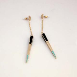 Pair of Exquisite Simple Cone Shape Pendant Women's Alloy Earrings