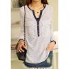 Relaxed V-Neck Polka Dot Long Sleeved Chiffon Women's Spring Blouse