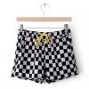 Elegant Checkerboard Pattern Drawstring Women's Shorts