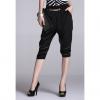Street Style Pyramid Rivet Decorated Zip Women's Cropped Harem Pants