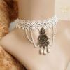 Ladylike Style Lace Jacquard Alloy and Beads Embellished Women's Tassels Necklace