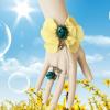 Refreshing Flower and Bunny Shape Decorated Women's Bracelet With Butterfly Ring